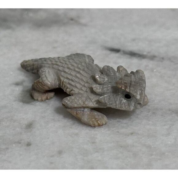 Zuni Fabian Cheama Signed Horned Toad Fetish Stone - Picture 10 of 14